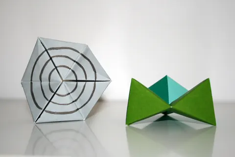 Rotating tetrahedra by Tomoko Fuse